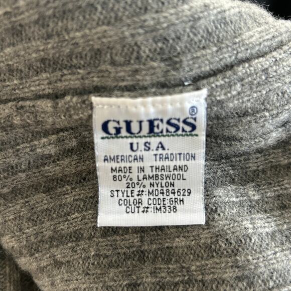 Vintage Guess Jeans Ribbed Mock Turtleneck Lambswool Sweater Sz. Large Unisex - Picture 8 of 9